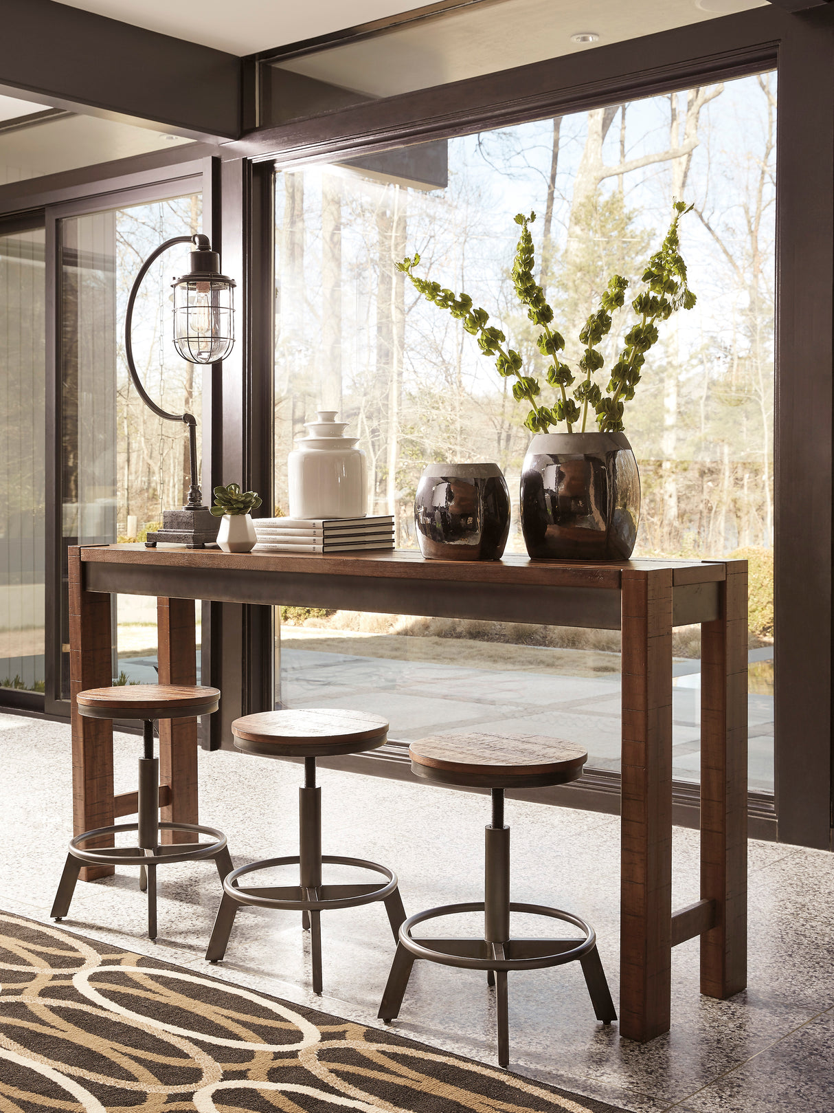 Torjin Brown/Gray Counter Height Set from Ashley - Luna Furniture