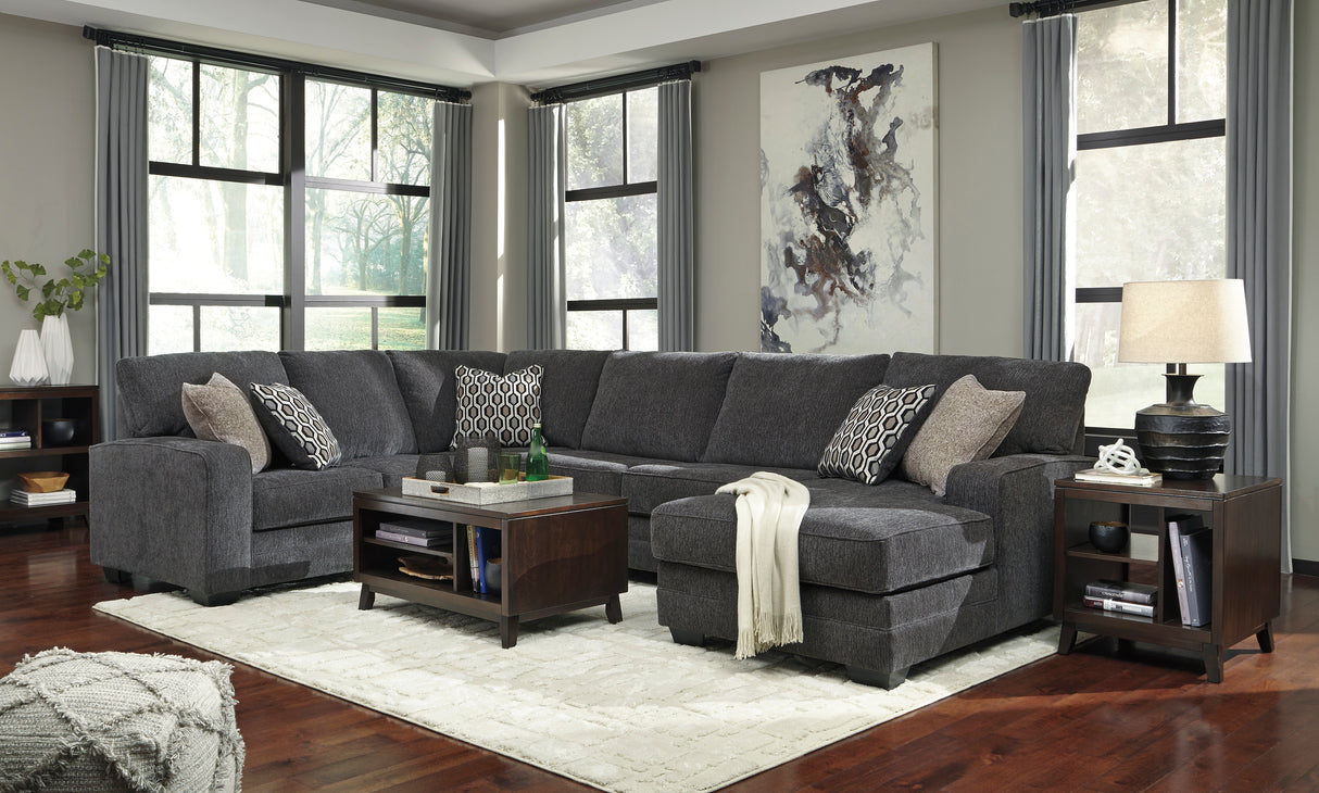 Tracling Slate 3-Piece RAF Chaise Sectional from Ashley - Luna Furniture