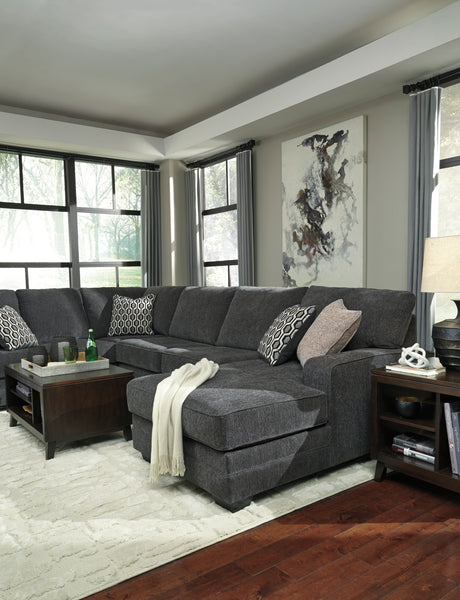 Tracling Slate 3-Piece RAF Chaise Sectional from Ashley - Luna Furniture