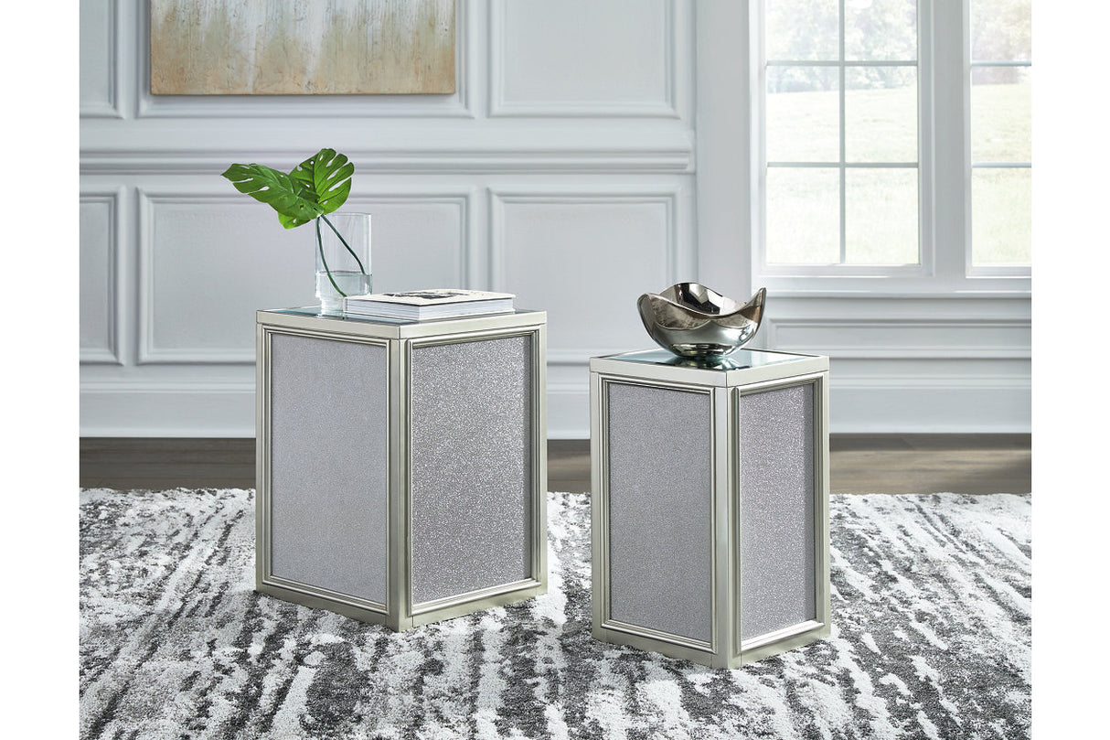 Traleena Silver Finish Nesting End Table from Ashley - Luna Furniture