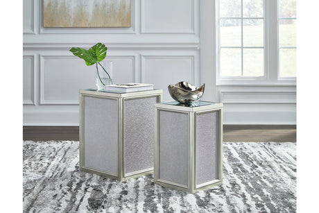 Traleena Silver Finish Nesting End Table from Ashley - Luna Furniture