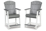 Transville Gray/White Outdoor Counter Height Barstool from Ashley - Luna Furniture