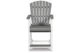 Transville Gray/White Outdoor Counter Height Barstool from Ashley - Luna Furniture