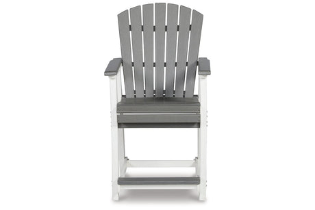 Transville Gray/White Outdoor Counter Height Barstool from Ashley - Luna Furniture