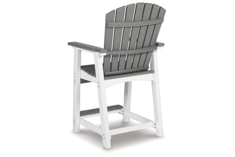 Transville Gray/White Outdoor Counter Height Barstool from Ashley - Luna Furniture