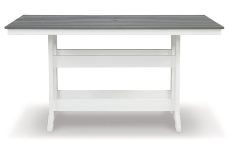 Transville Gray/White Outdoor Counter Height Dining Table from Ashley - Luna Furniture