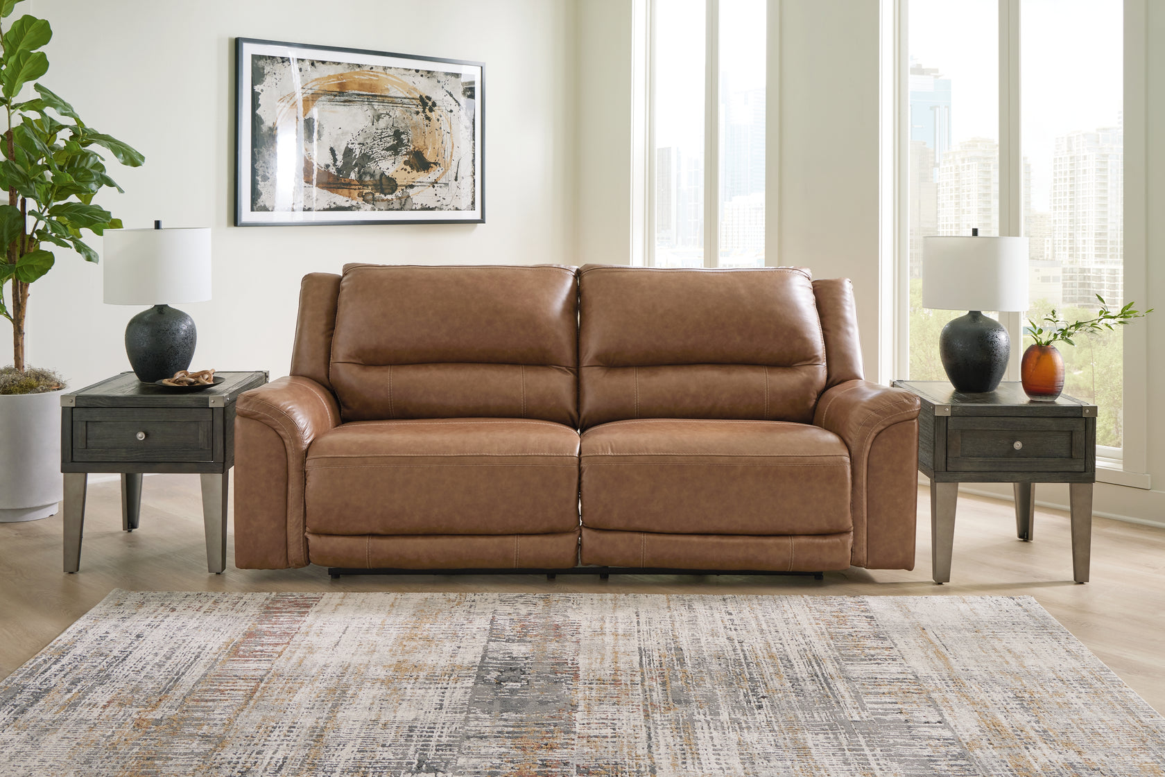 Trasimeno Caramel Power Reclining Sofa from Ashley - Luna Furniture