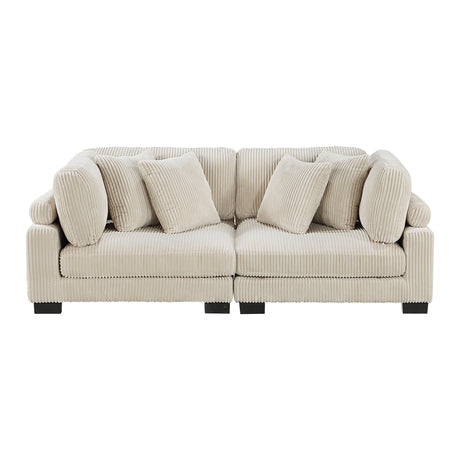 Traverse Beige Corduroy 2-Piece Loveseat from Homelegance - Luna Furniture