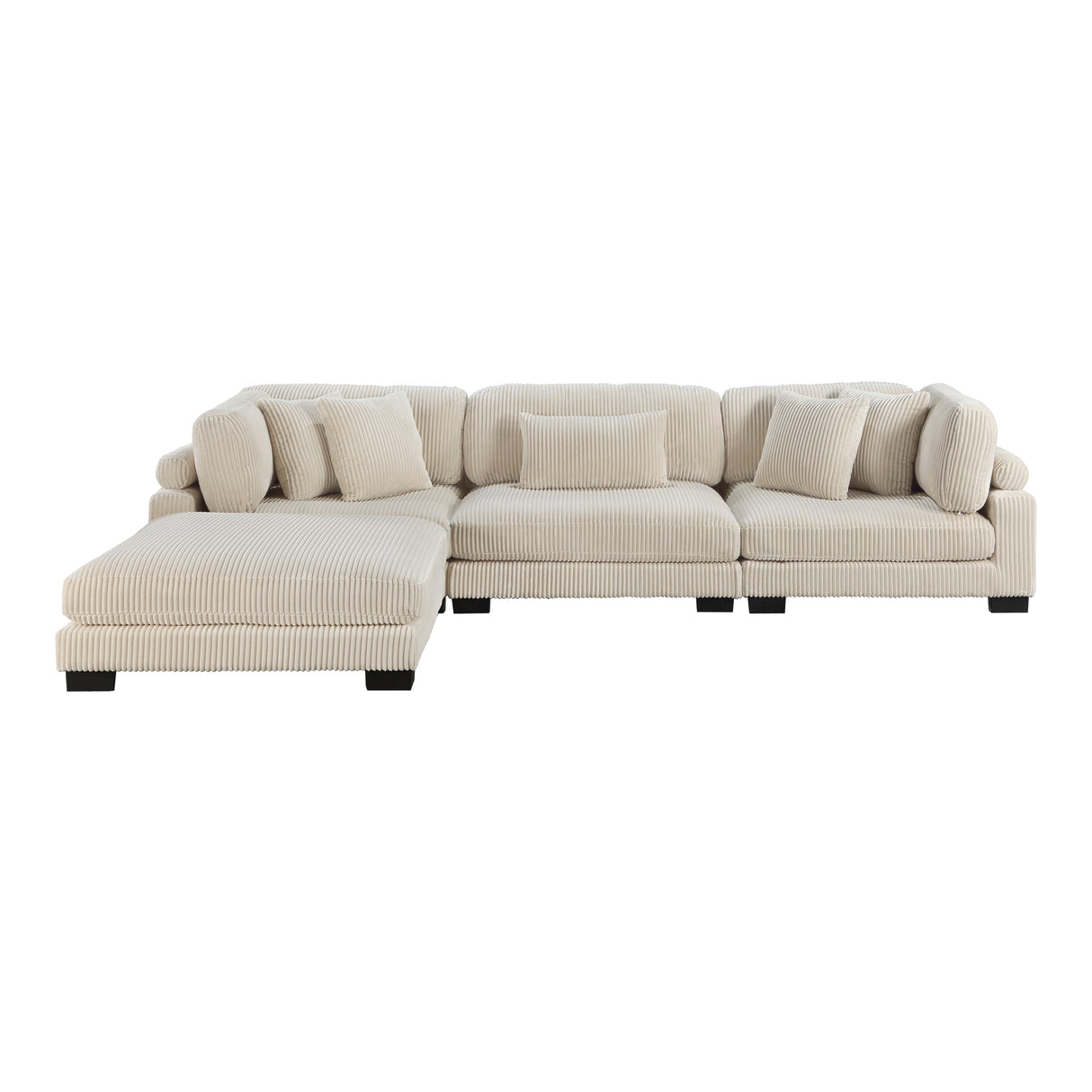 Traverse Beige Corduroy 4-Piece Modular Sectional with Ottoman from Homelegance - Luna Furniture