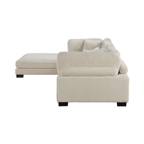 Traverse Beige Corduroy 4-Piece Modular Sectional with Ottoman from Homelegance - Luna Furniture