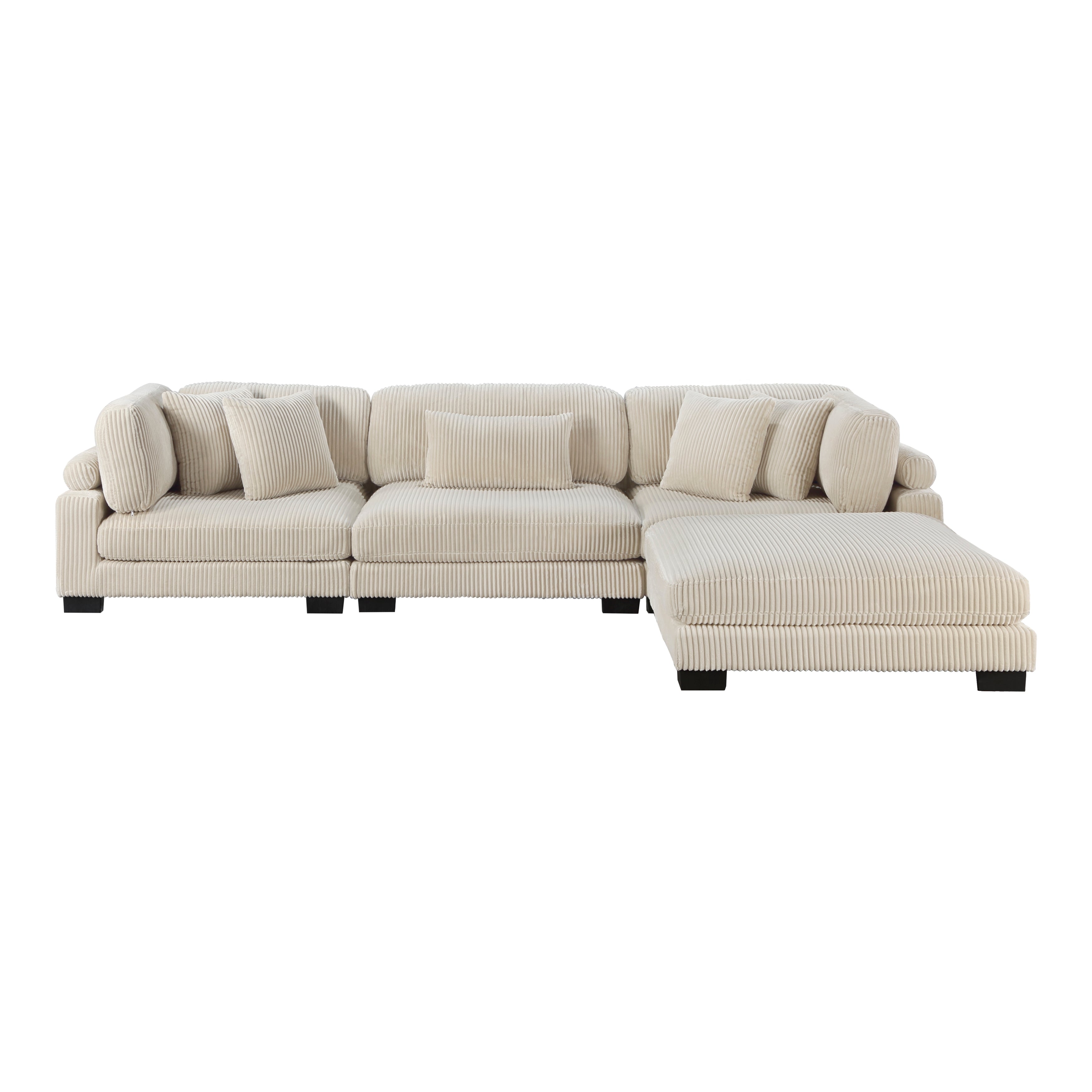 Traverse Beige Corduroy 4-Piece Modular Sectional with Ottoman from Homelegance - Luna Furniture
