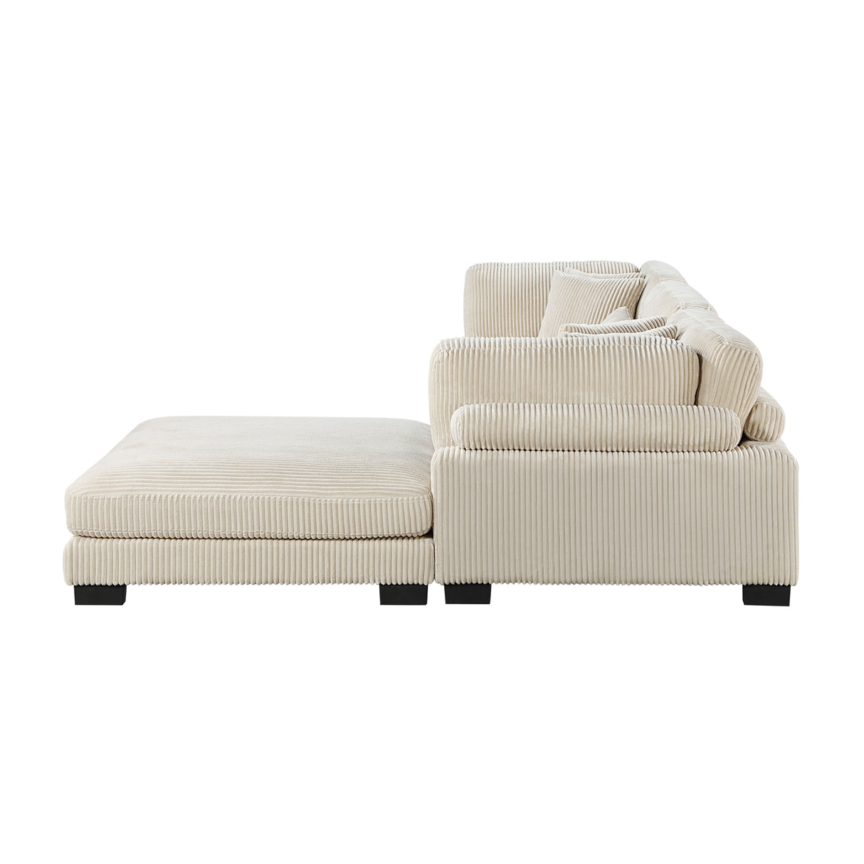 Traverse Beige Corduroy 4-Piece Modular Sectional with Ottoman from Homelegance - Luna Furniture