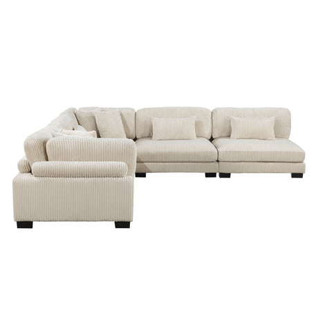 Traverse Beige Corduroy 5-Piece Modular Sectional from Homelegance - Luna Furniture