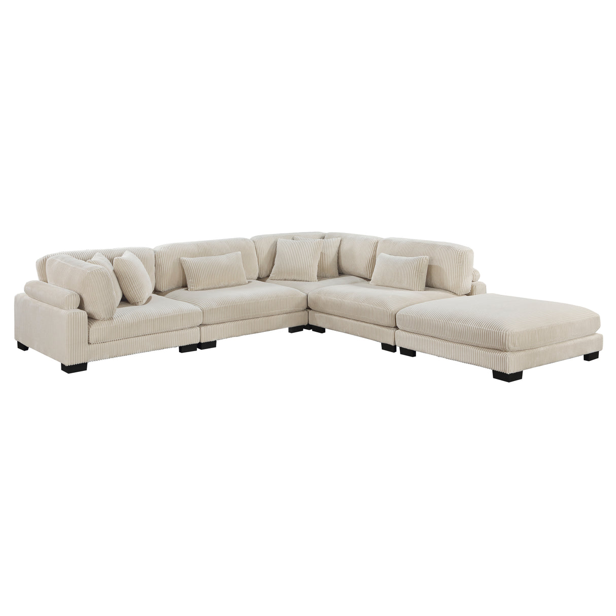Traverse Beige Corduroy 5-Piece Modular Sectional with Ottoman from Homelegance - Luna Furniture