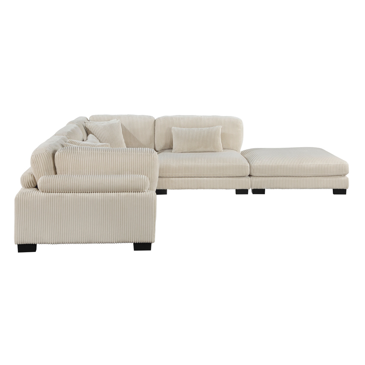 Traverse Beige Corduroy 5-Piece Modular Sectional with Ottoman from Homelegance - Luna Furniture