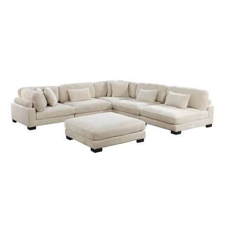Traverse Beige Corduroy 6-Piece Modular Sectional with Ottoman from Homelegance - Luna Furniture