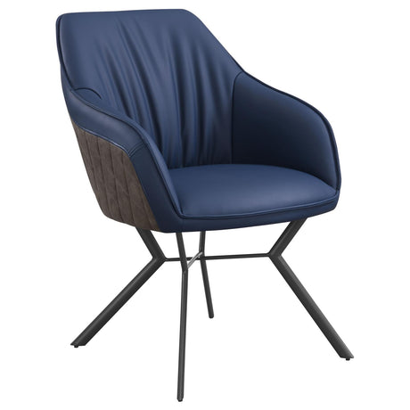 Trevon Blue and Brown Tufted Upholstered Side Chairs, Set of 2 from Coaster - Luna Furniture