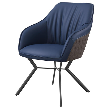 Trevon Blue and Brown Tufted Upholstered Side Chairs, Set of 2 from Coaster - Luna Furniture