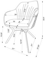 Trevon Blue and Brown Tufted Upholstered Side Chairs, Set of 2 from Coaster - Luna Furniture