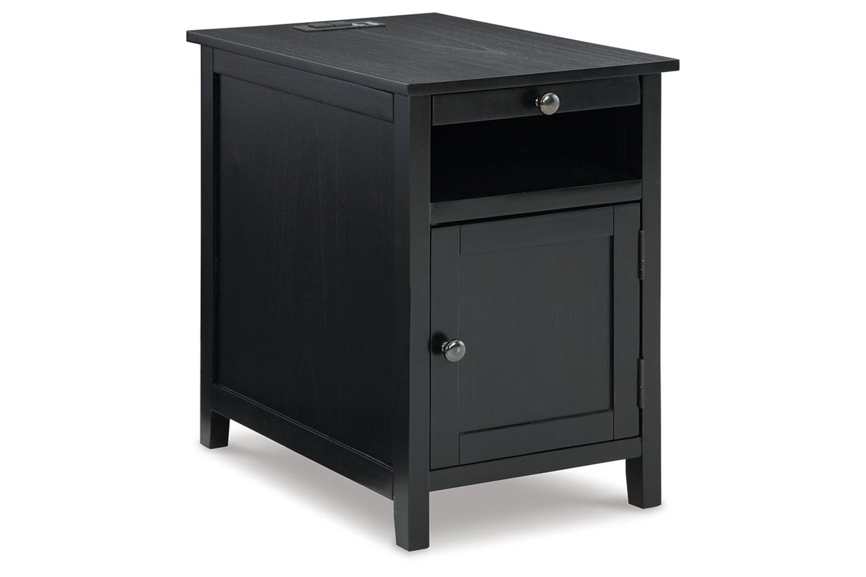 Treytown Black Chairside End Table from Ashley - Luna Furniture
