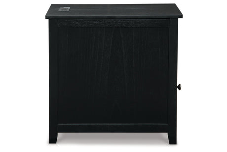 Treytown Black Chairside End Table from Ashley - Luna Furniture