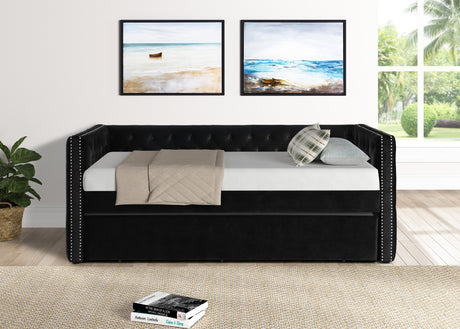 Trina Black Velvet Twin Daybed from Crown Mark - Luna Furniture