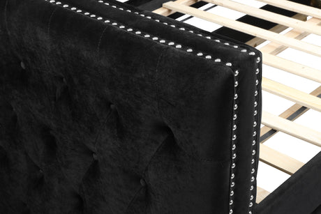 Trina Black Velvet Twin Daybed from Crown Mark - Luna Furniture