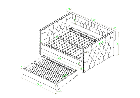 Trina Gray Twin Daybed from Crown Mark - Luna Furniture