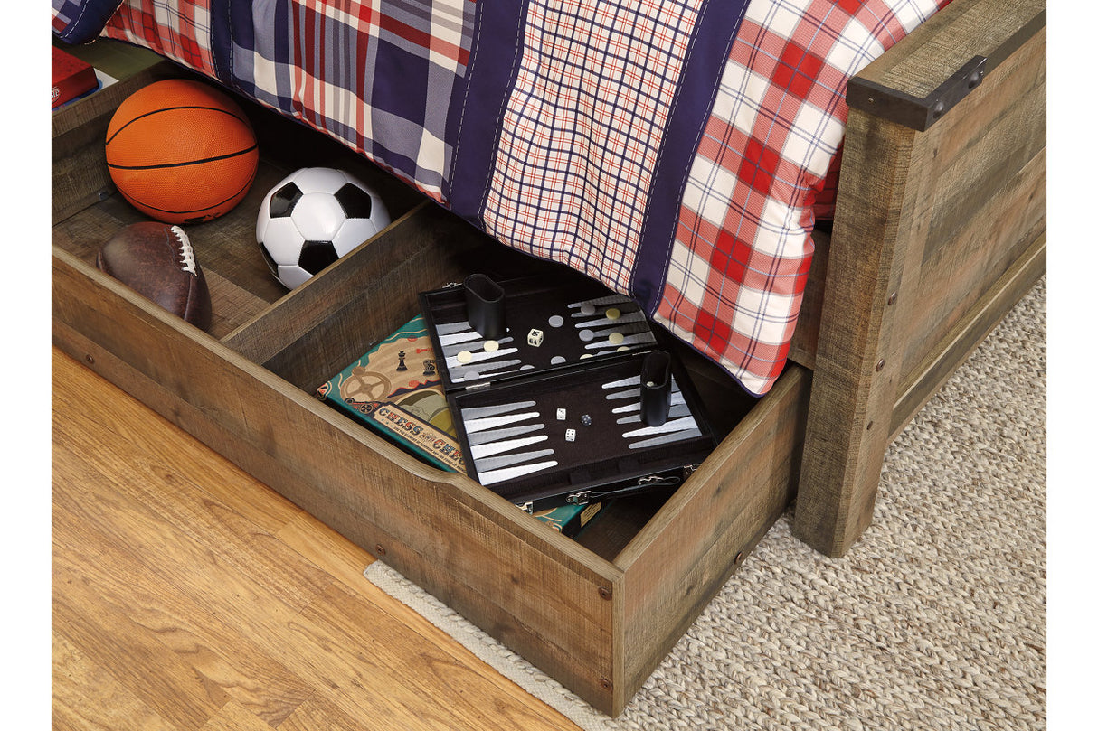 Trinell Brown Full Storage Platform Bed with 1 Large Drawer from Ashley - Luna Furniture