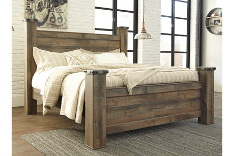 Trinell Brown King Poster Bed from Ashley - Luna Furniture