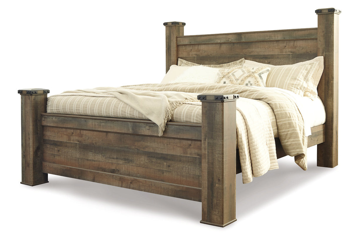 Trinell Brown King Poster Bed from Ashley - Luna Furniture