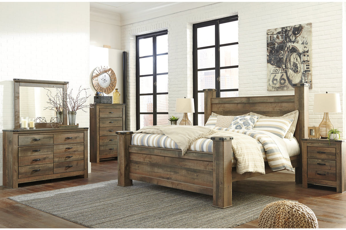 Trinell Brown King Poster Bed from Ashley - Luna Furniture