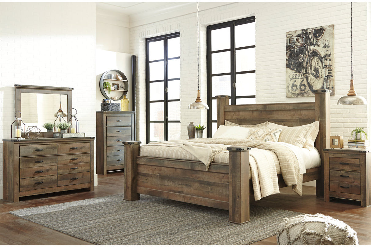 Trinell Brown King Poster Bed from Ashley - Luna Furniture