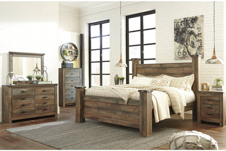 Trinell Brown King Poster Bed from Ashley - Luna Furniture