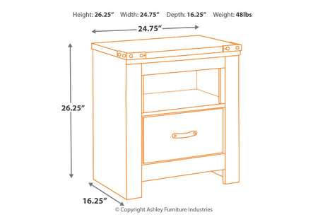 Trinell Brown Nightstand from Ashley - Luna Furniture