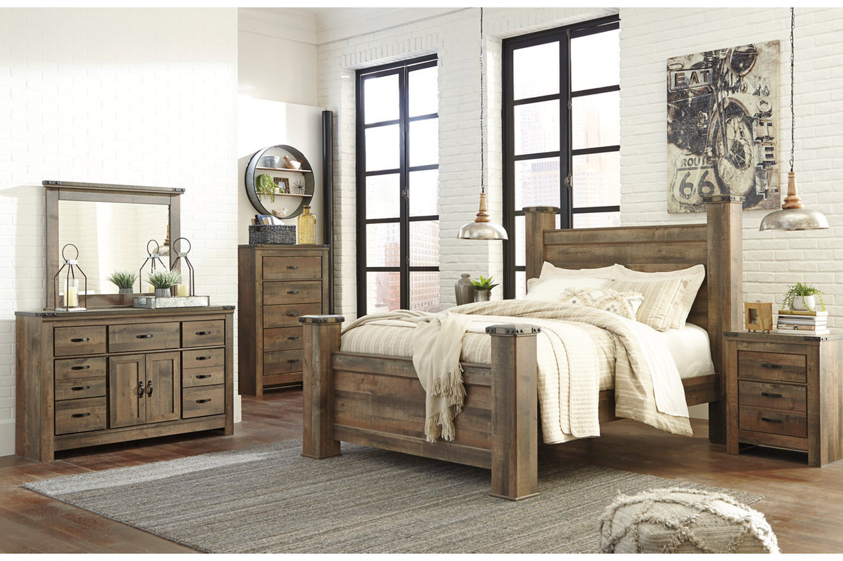 Trinell Brown Queen Poster Bed from Ashley - Luna Furniture
