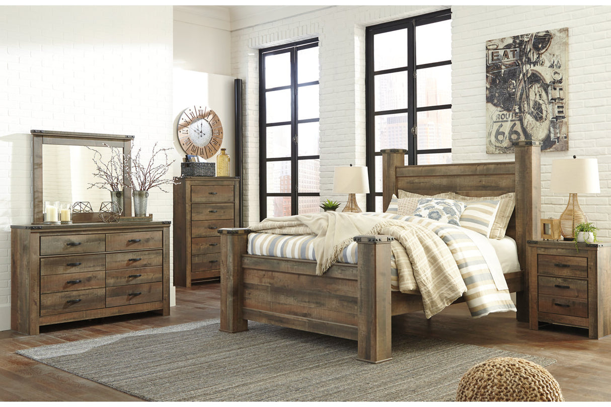 Trinell Brown Queen Poster Bed from Ashley - Luna Furniture