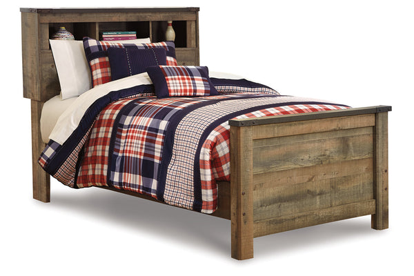 Trinell Brown Twin Bookcase Panel Bed