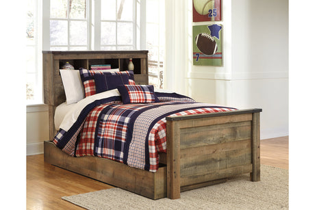 Trinell Brown Twin Bookcase Storage Platform Bed with 1 Large Drawer from Ashley - Luna Furniture