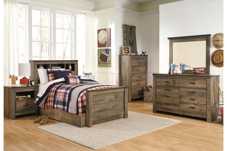 Trinell Brown Twin Bookcase Storage Platform Bed with 1 Large Drawer from Ashley - Luna Furniture