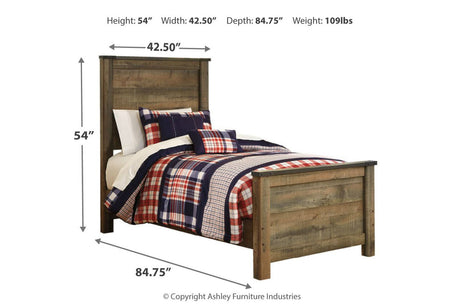Trinell Brown Twin Panel Bed from Ashley - Luna Furniture