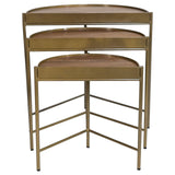Tristen Brown and Gold 3-Piece Demilune Nesting Table With Recessed Top from Coaster - Luna Furniture