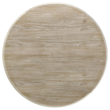 Trofello White Washed Round Dining Room Set from Coaster - Luna Furniture