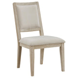 Trofello White Washed and Beige Upholstered Dining Side Chair, Set of 2 from Coaster - Luna Furniture