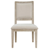 Trofello White Washed and Beige Upholstered Dining Side Chair, Set of 2 from Coaster - Luna Furniture