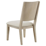 Trofello White Washed and Beige Upholstered Dining Side Chair, Set of 2 from Coaster - Luna Furniture