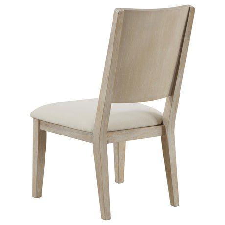 Trofello White Washed and Beige Upholstered Dining Side Chair, Set of 2 from Coaster - Luna Furniture
