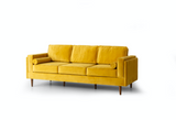 Troya Mustard Velvet Sofa With Reversible Cushions from Luna Furniture - Luna Furniture
