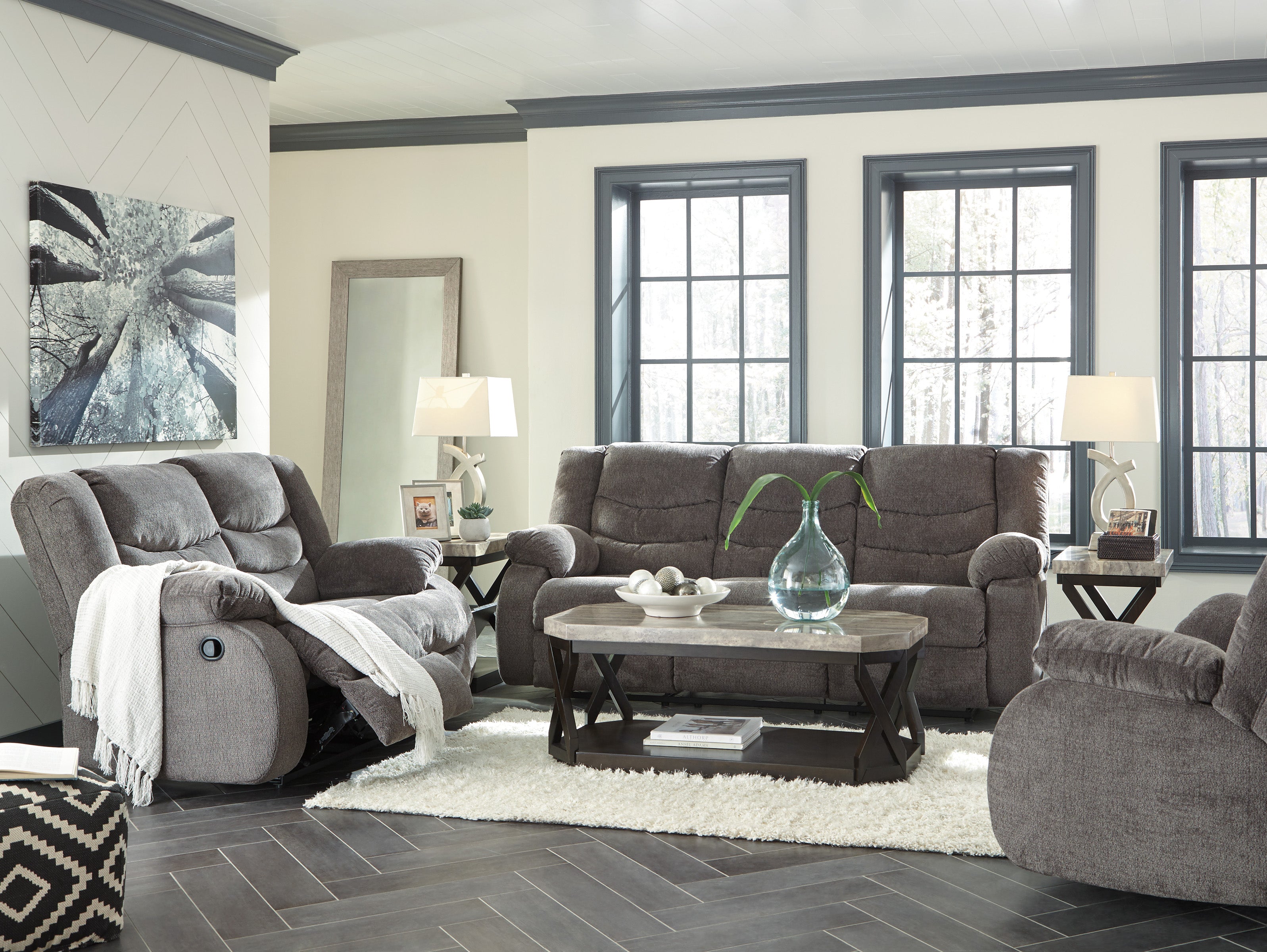Tulen Gray Reclining Living Room Set - Luna Furniture