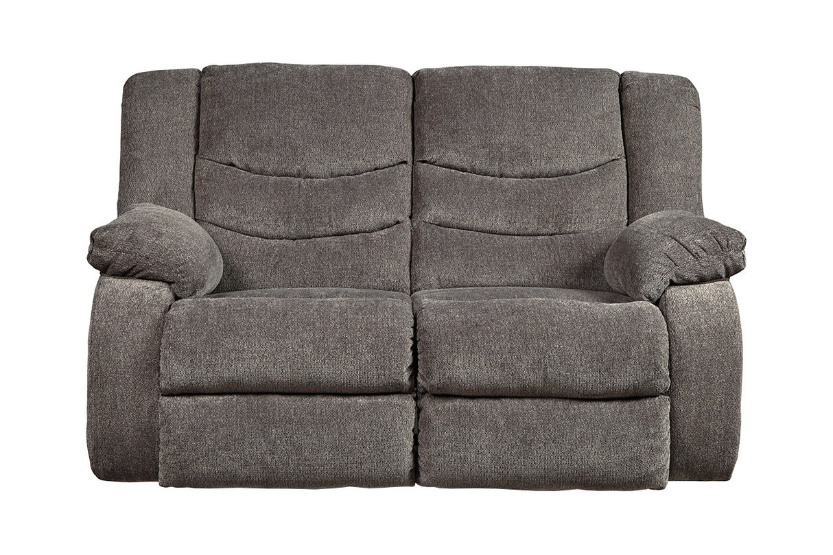 Tulen Gray Reclining Loveseat from Ashley - Luna Furniture